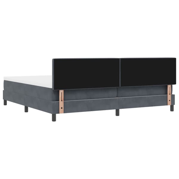 Bäddfjäder med huvudgavel Mörkgrå 200 x 200 cm Sammet