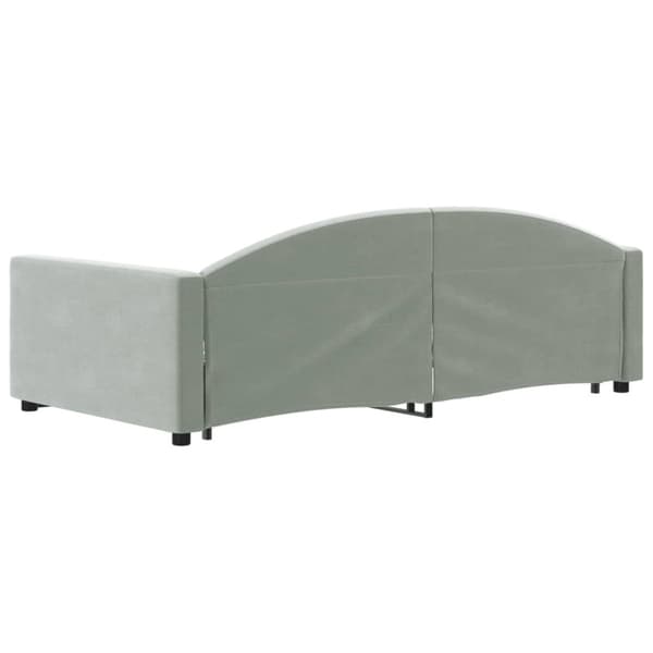 Dagbädd utdragbar ljusgrå 100x200 cm sammet