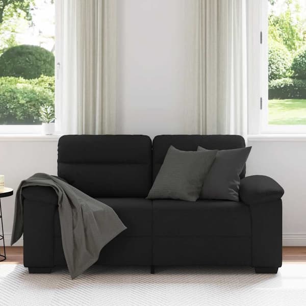 2-sitssoffa svart 160x81x84 cm tyg