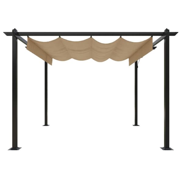 Paviljong med infällbart tak 3x3 m taupe