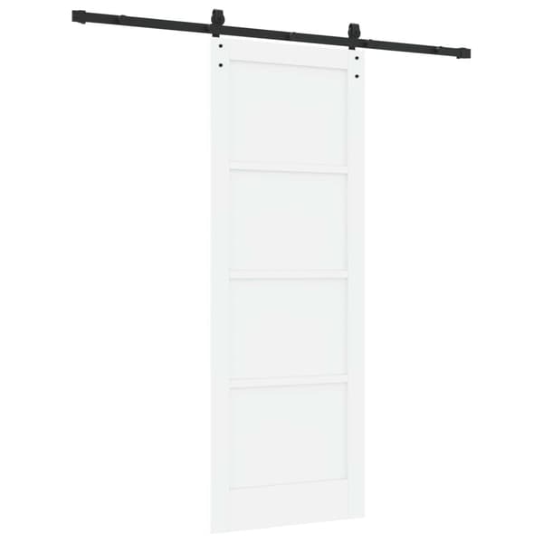 Skjutdörr 78 x 211 cm Konstruerat trä Vit och svart