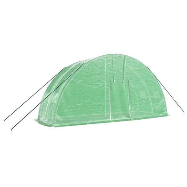 Växthus med stålram grön 12 m² 6x2x2,85 m