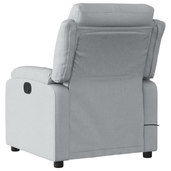 Elektrisk massagefåtölj ljusgrå tyg