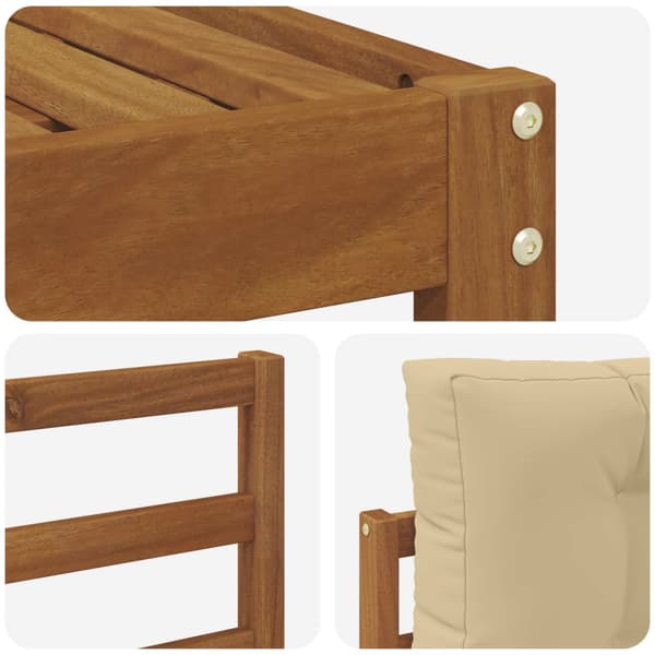 Utomhussoffset med kudde 5 pcs Naturlig och Beige