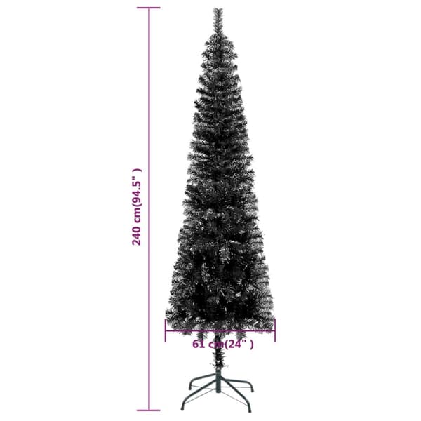 Julgran smal svart 240 cm