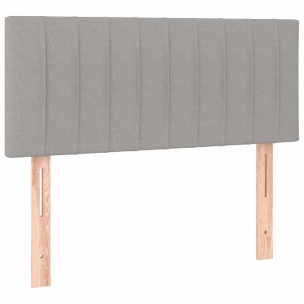 Ramsäng med madrass ljusgrå 100x200 cm tyg