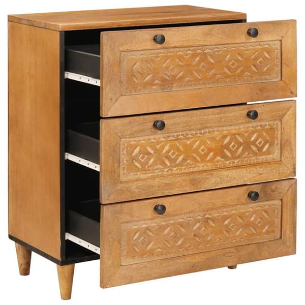 Sideboard 2 st 120 x 33,5 x 75 cm massivt mangoträ Brun