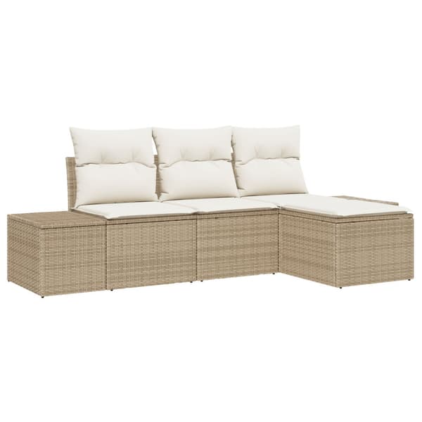 Trädgårdsoffset 4 st Beige konstrotting