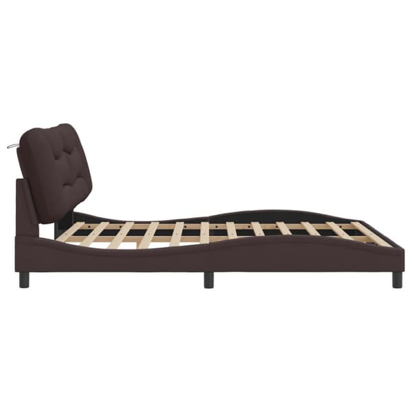 Bed Frame without Mattress "Hvar" Dark Brown 180x200 cm Fabric