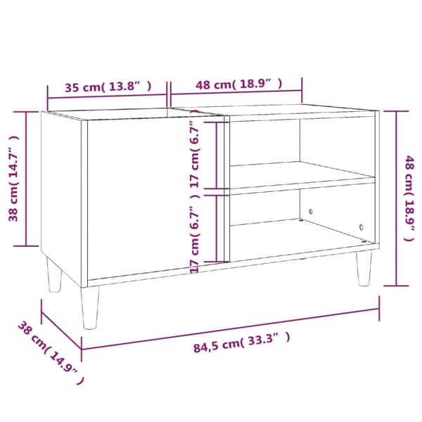 Stereobänk vit 84,5x38x48 cm konstruerat trä