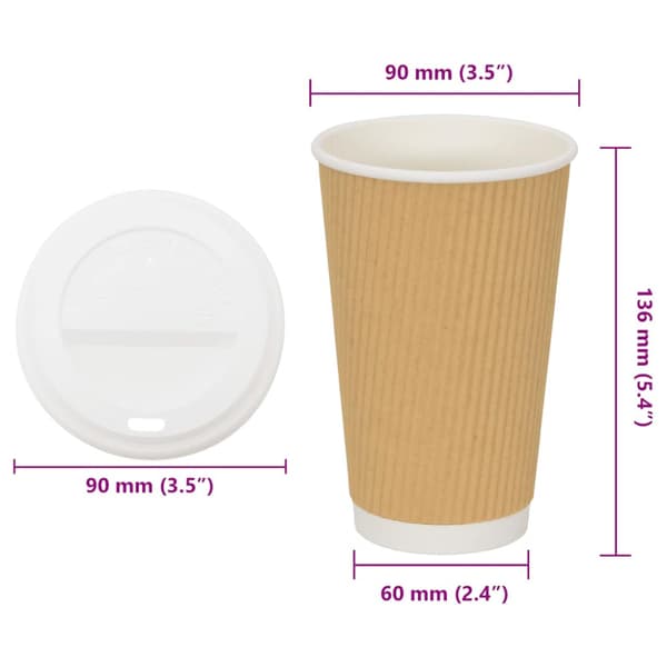 Kaffekoppar i papper med lock 1000 st 16oz 400ml