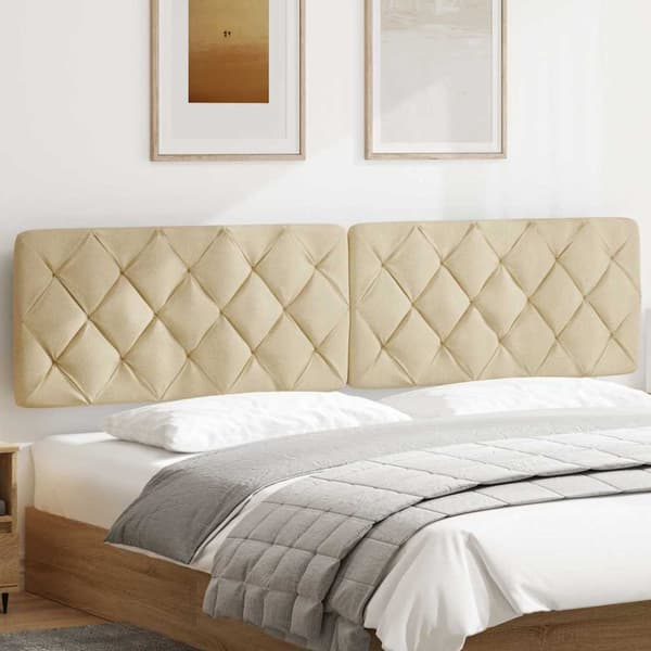 Headboard Cushion Cream 200 cm Fabric