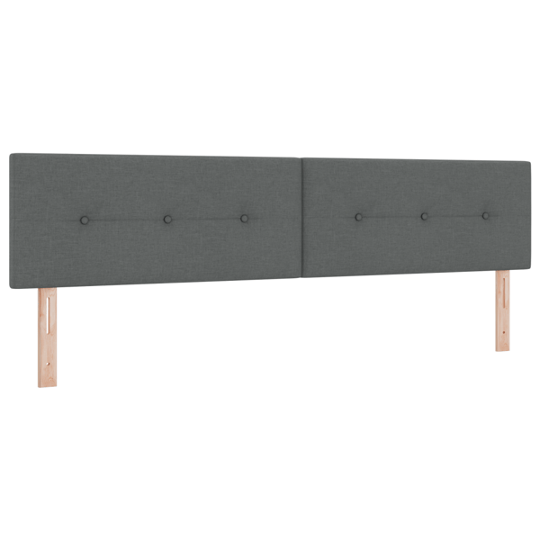 Bäddfjäder med huvudgavel Mörkgrå 200 x 200 cm tyg
