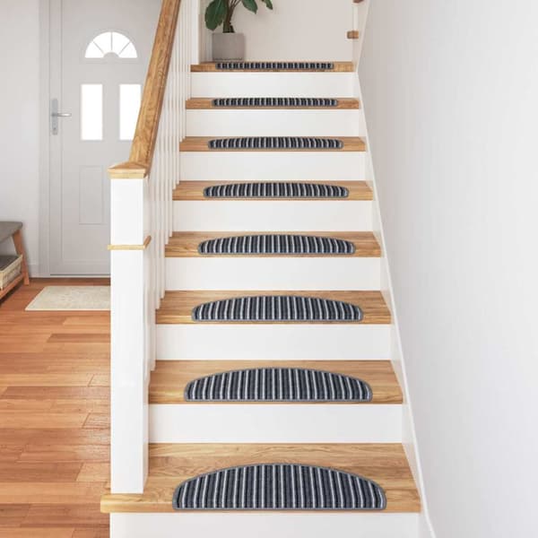 Självhäftande trappmattor 15 pcs Grå 65 x 21 x 4 cm