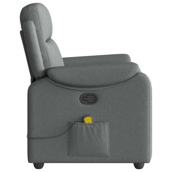 Massagefåtölj mörkgrå tyg