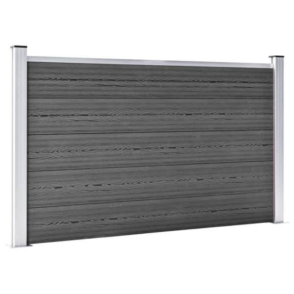 Staketpaneler WPC 699x105 cm svart