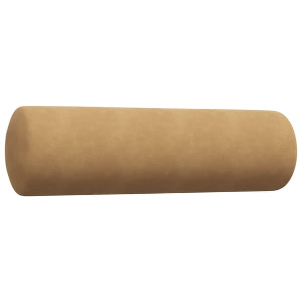 Soffgrupp med dynor och bolster 3 delar brun sammet