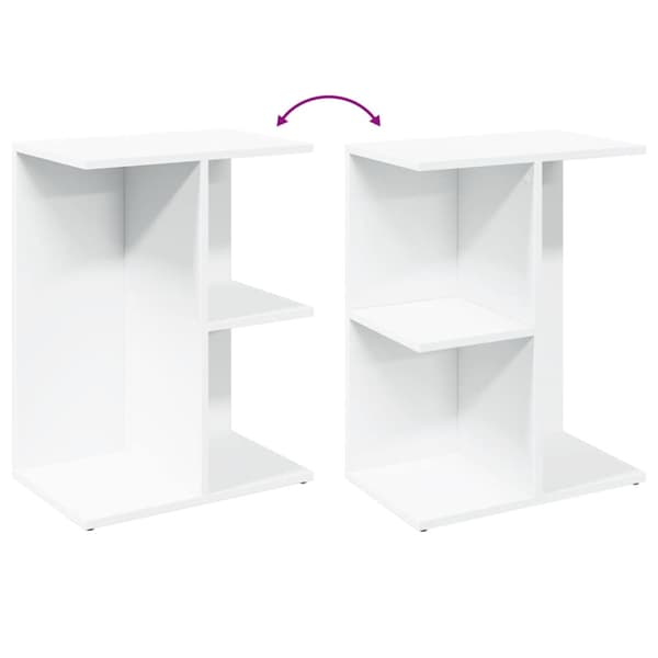Sängbord vit 46,5x29x61 cm konstruerat trä