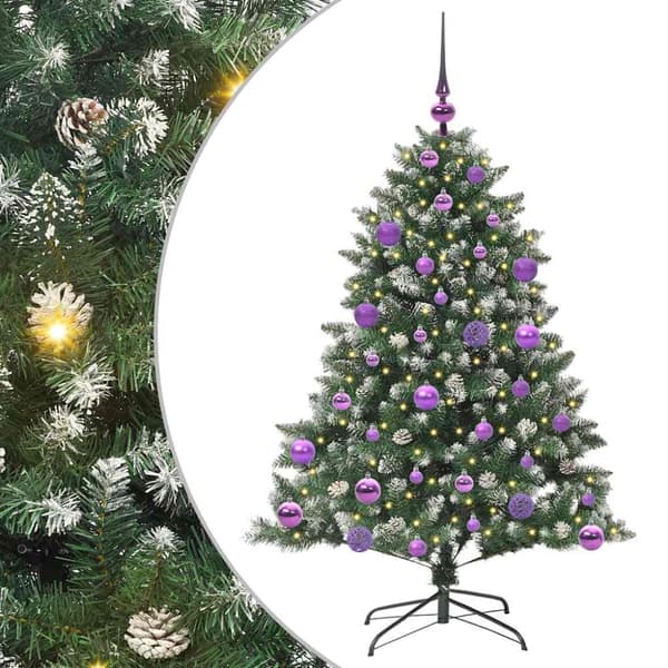 Konstgjord julgran Grön 120 cm PVC och Plast och Stål
