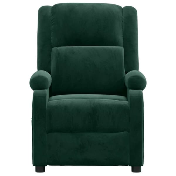 Massagefåtölj mörkgrön sammet
