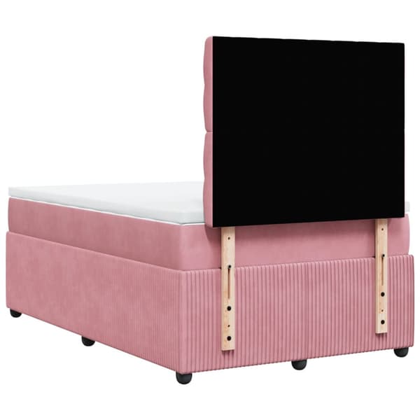 Ramsäng med madrass rosa 120x190 cm sammet