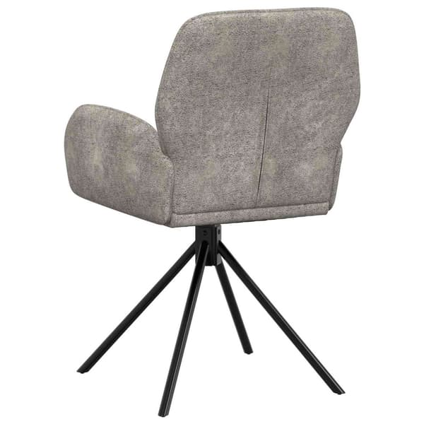 Svängande Matstolar 2 pcs Faux Mockaläder Ljusgrå