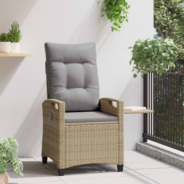 Fällbar trädgårdstol Beige och Ljusgrå 56 x 60 x 112 cm