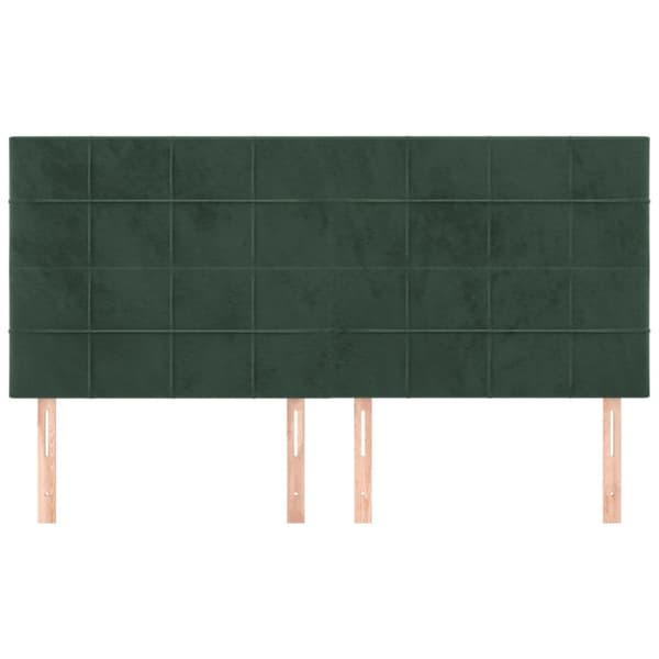 Sänggavel mörkgrön 200x5x118/128 cm sammet