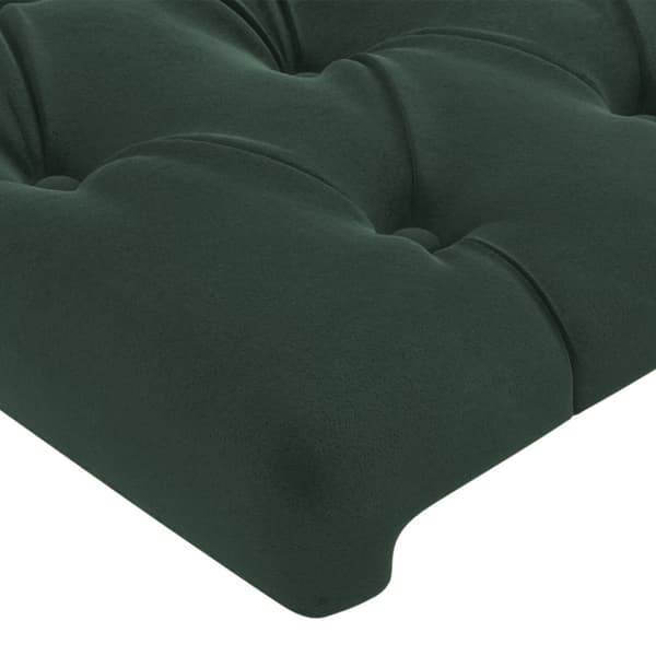Sänggavel LED mörkgrön 200x7x78/88 cm sammet