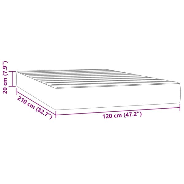 Pocketresårmadrass medium rosa 120x210x20 cm sammet