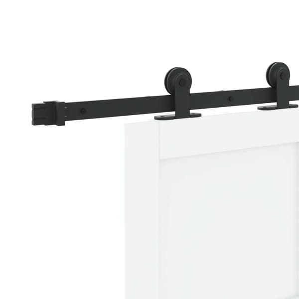Skjutdörr 93 x 202 cm Konstruerat trä Vit och svart
