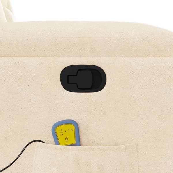 Massagefåtölj beige mikrofibertyg