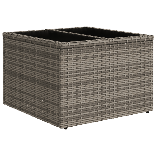 Trädgårdsoffset med kudde 8 pcs Grå Poly rattan