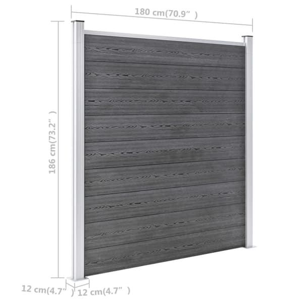 Staketpanel WPC 1045x186 cm grå