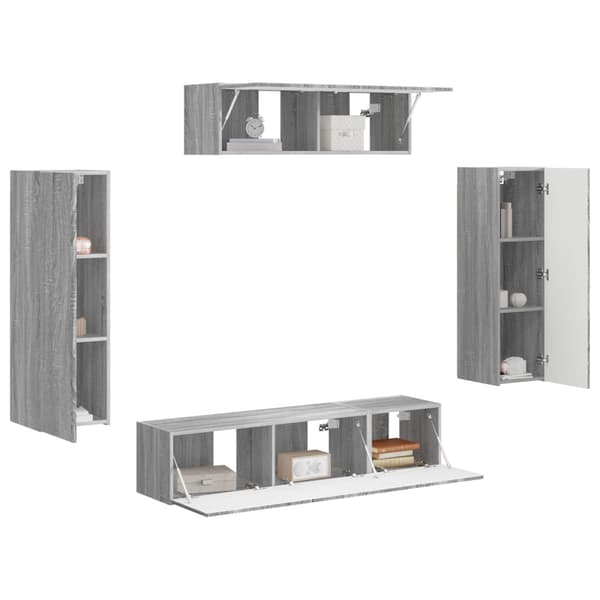 TV-skåp 5 pcs Grå Sonoma