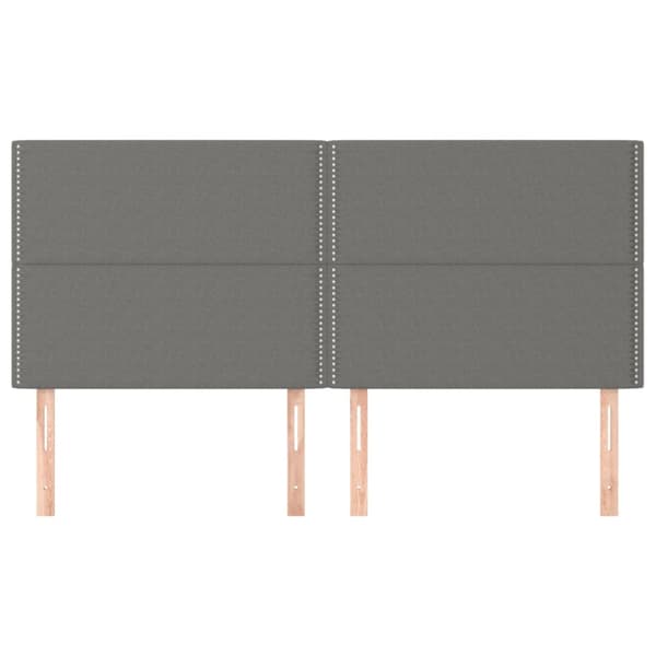 Sänggavel mörkgrå 200x5x118/128 cm tyg