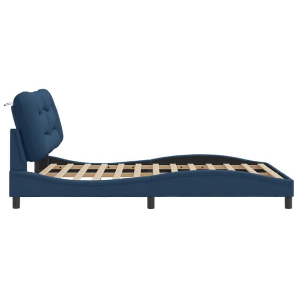Bed Frame without Mattress "Hvar" Blue 120x200 cm Fabric