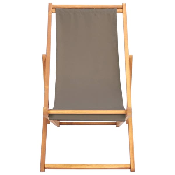 Strandstol Taupe Massivt teakträ