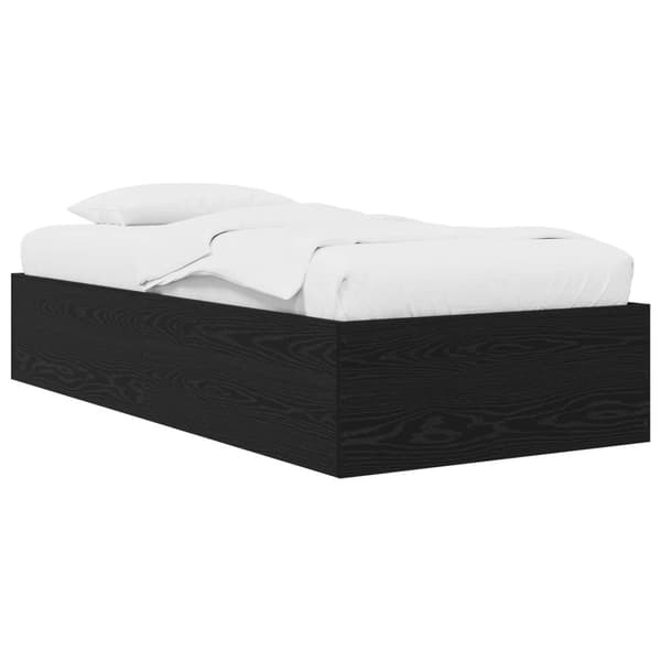 Golvsängsram Svart ek 80 x 200 cm Konstruerat trä