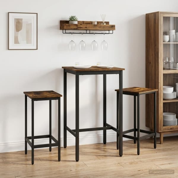 Barpall 2 st Rökt ek 40 x 32 x 74 cm Konstruerat trä