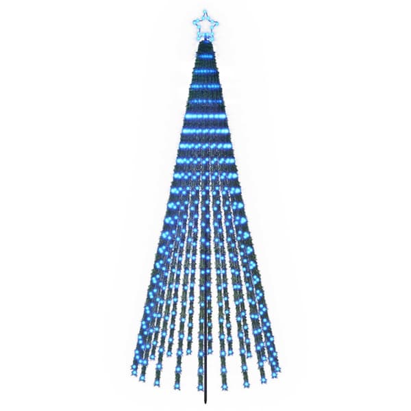 LED Julgran 250 cm 475 LED-lampor Blå Stål Svart