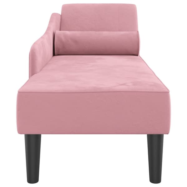 Schäslong med dynor rosa sammet