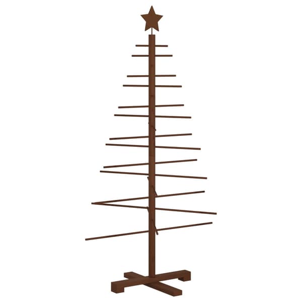 Träjulgran 125 cm Bambu och massiv furu Mörkbrun