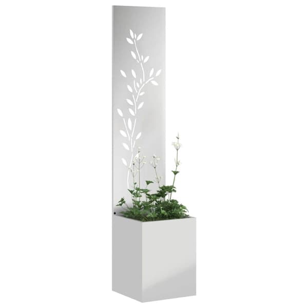 Trädgårds integritetsskärm Blommor Silver 32 x 32 x 150 cm