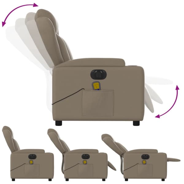 Elektrisk massagefåtölj cappuccino konstläder