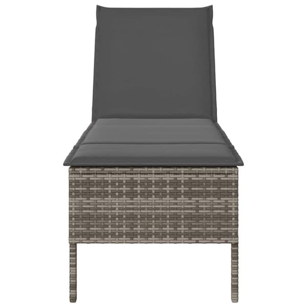 Solstol med dyna grå 55x200x44cm konstrotting