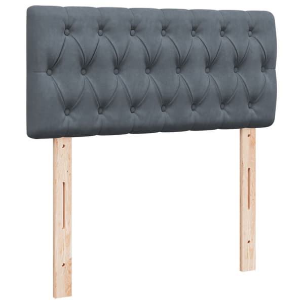 Ramsäng med madrass mörkgrå 80x200 cm sammet