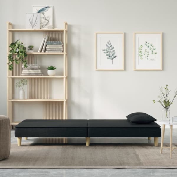 Bäddsoffa svart tyg