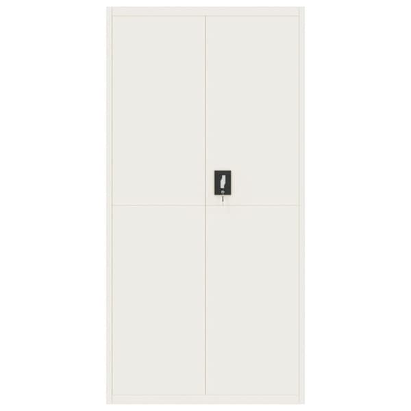 Dokumentskåp vit 90x40x220 cm stål