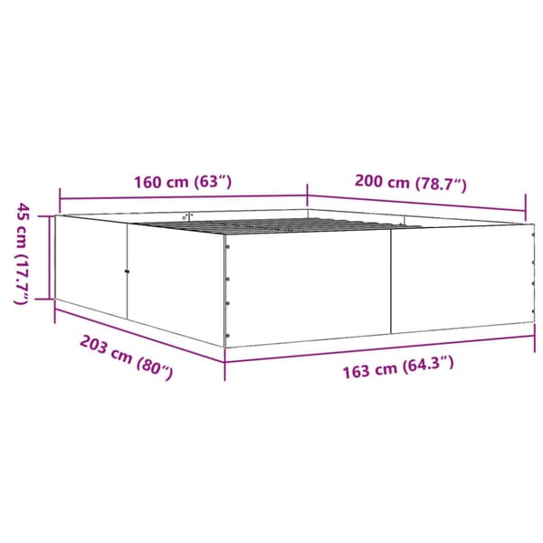 Sängram vit 160x200 cm konstruerat trä
